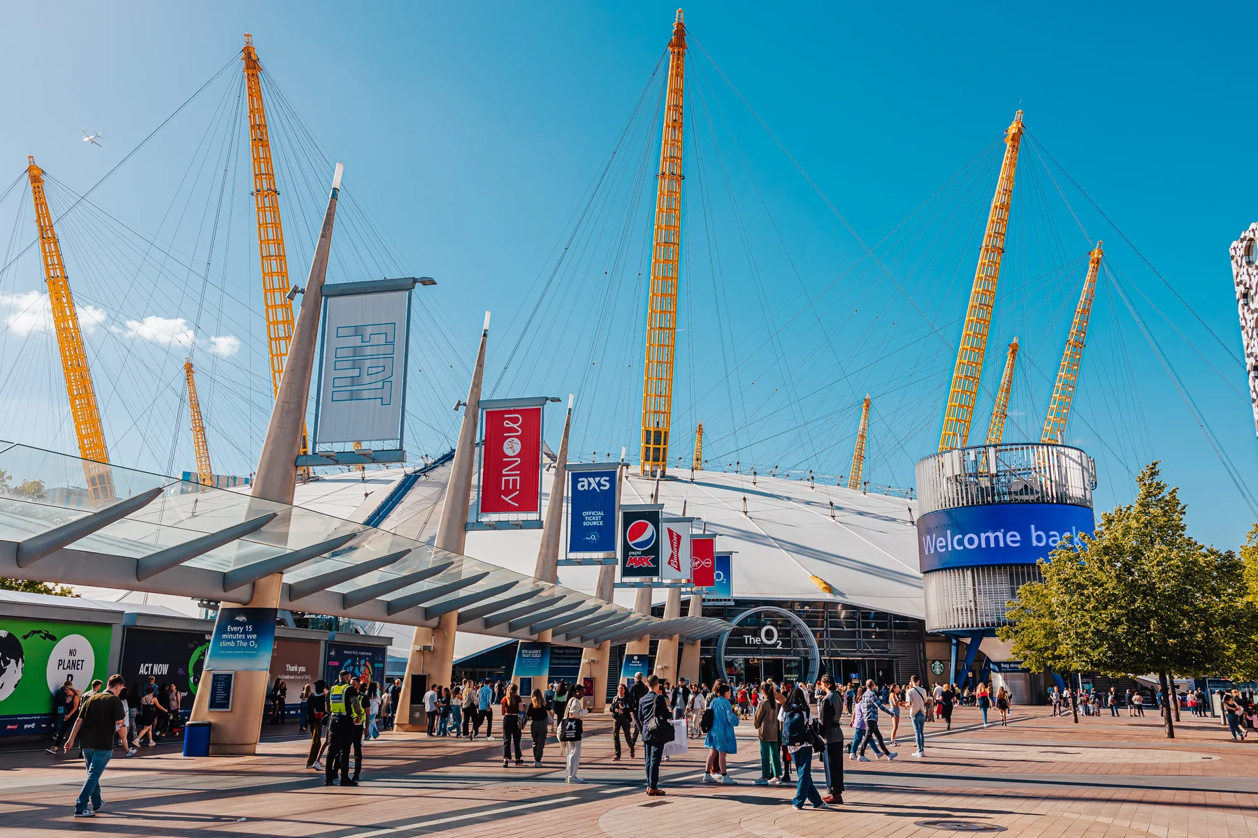 Exterior of The O2 arena in North Greenwich, London, a recurring location for WWE event stores